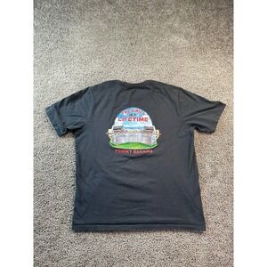 Tommy Bahama Shirt Mens Large Black Blue The Grille Of A Lifetime Casual FLAW